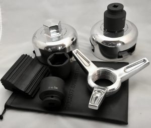 Automotive tools and accessories on display.