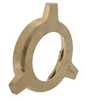 Bronze metal ring with three protruding tabs.