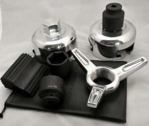 Car wheel lug nut removal tools set.