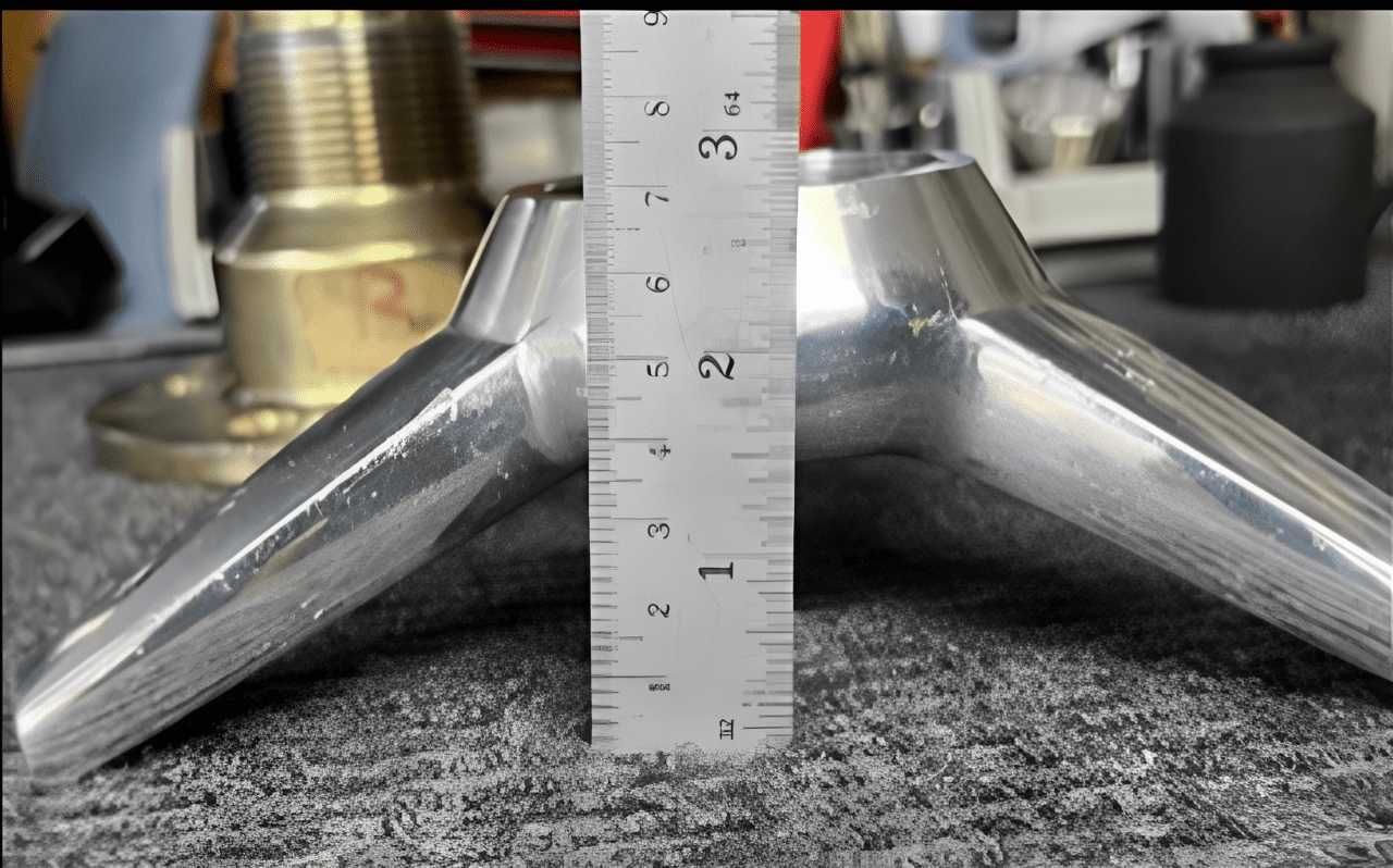 Stainless steel tripod base with ruler