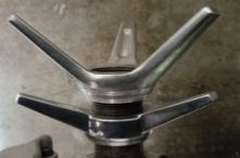 Three-pronged metal valve key
