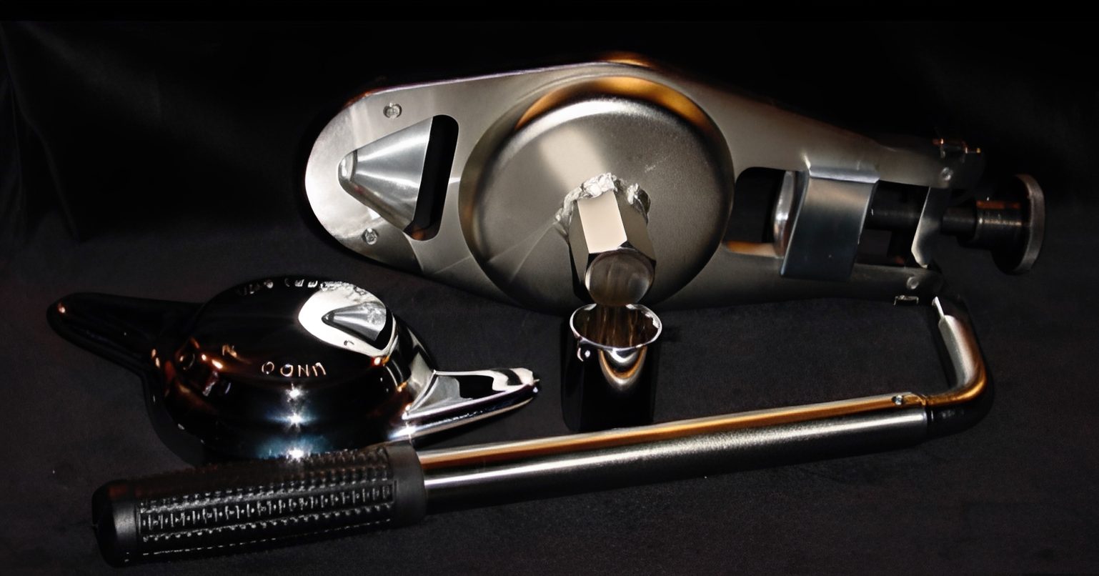 Chrome motorcycle shift lever and components