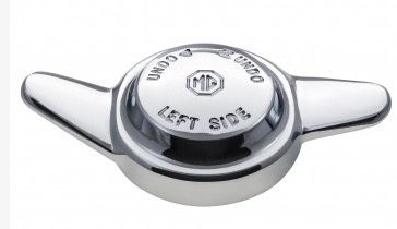 Chrome MG left-side knock-off wheel spinner