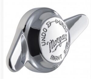 Chrome winged marine fuel cap with markings