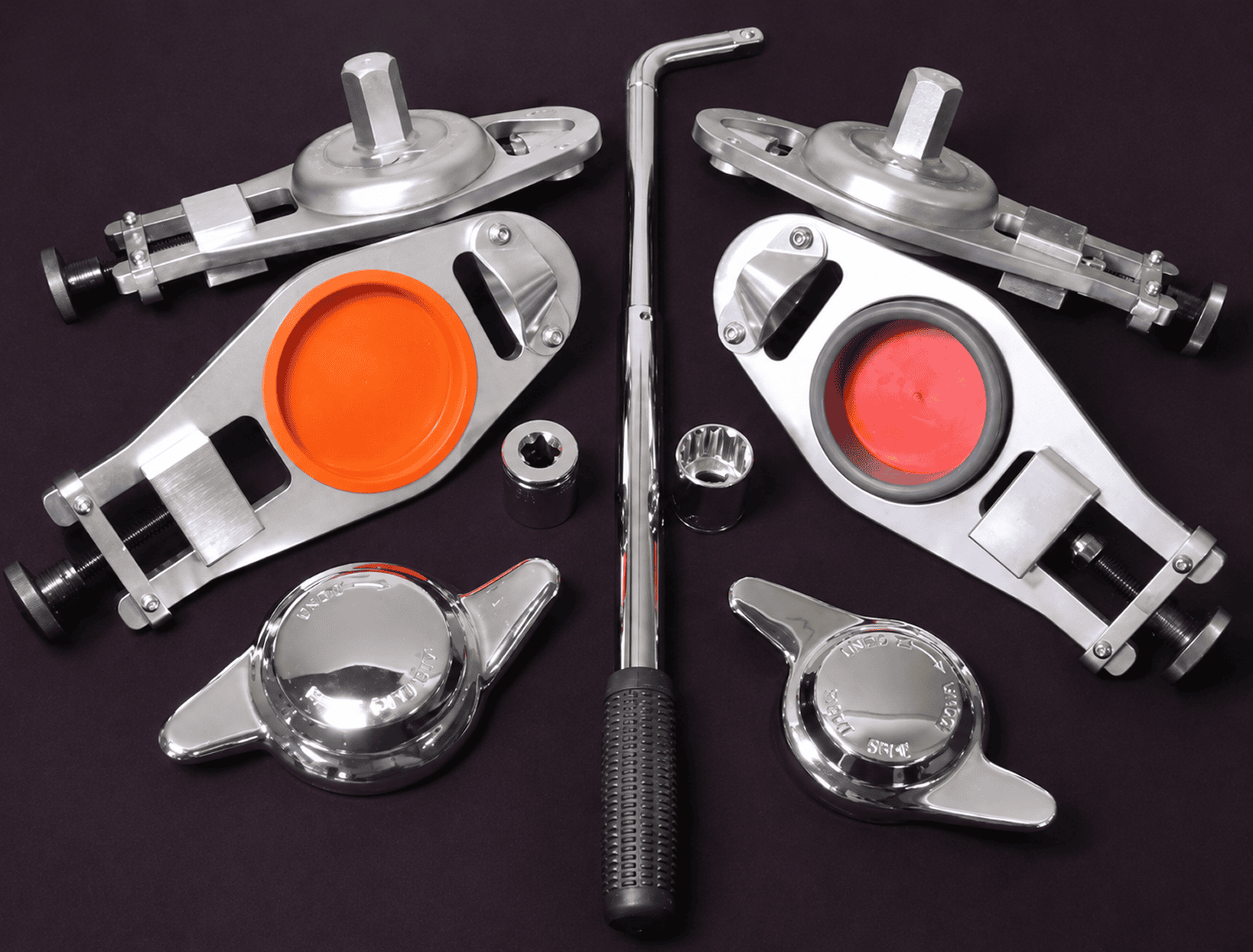 Chrome wheel knockoff spinners with lug wrench